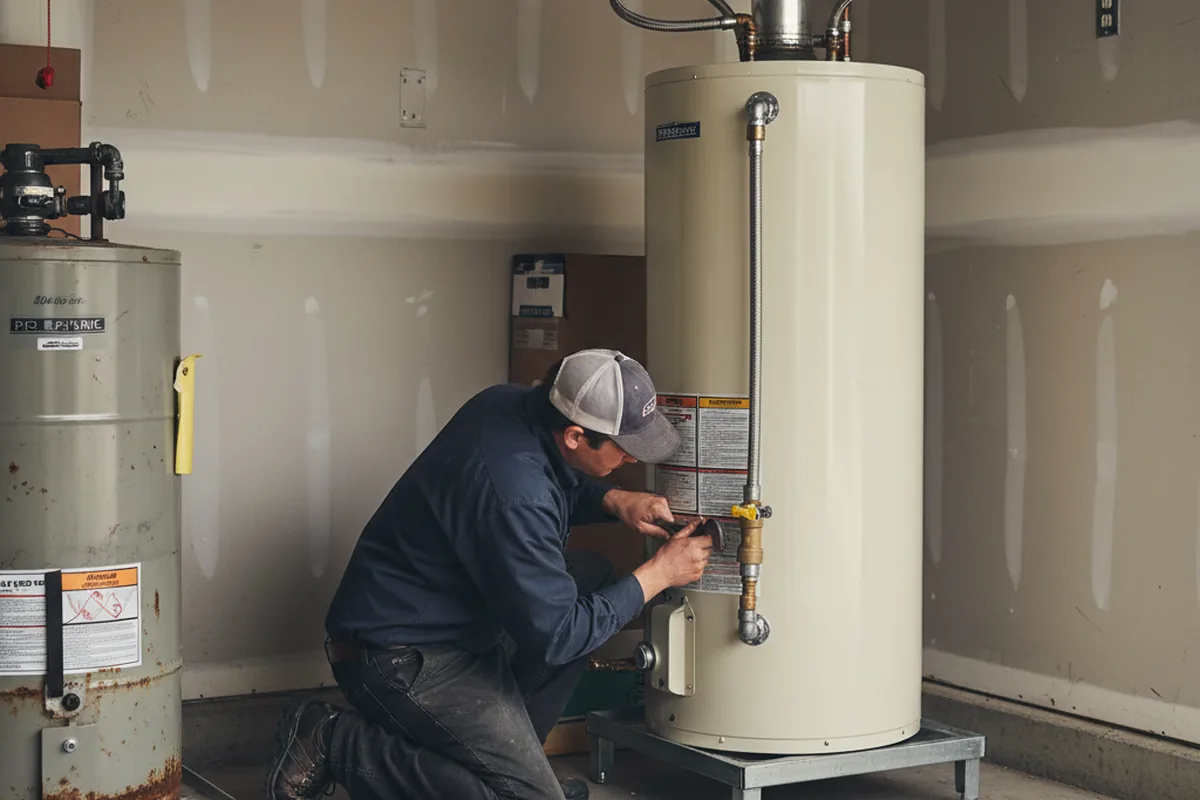 Water heater and shutoff valve replacement in Gary