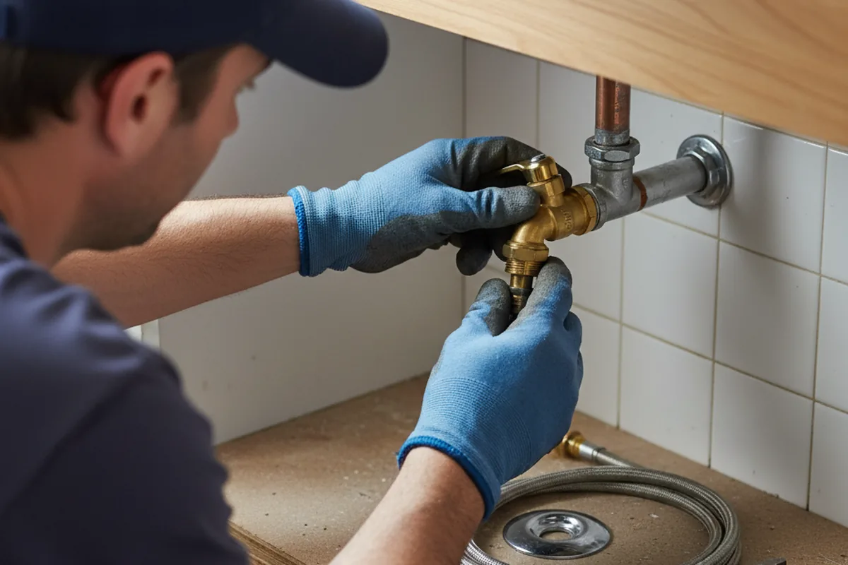 Shutoff valve and fitting work during Emergency Plumbing in Gary